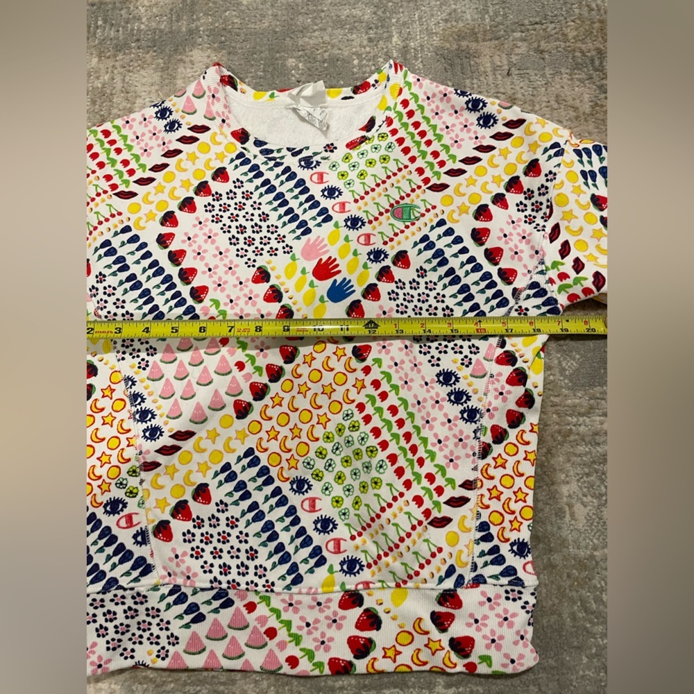 Champion x Susan Alexandra Fruit Eye Moon Reverse Weave Crewneck Sweatshirt XS - Picture 7 of 9